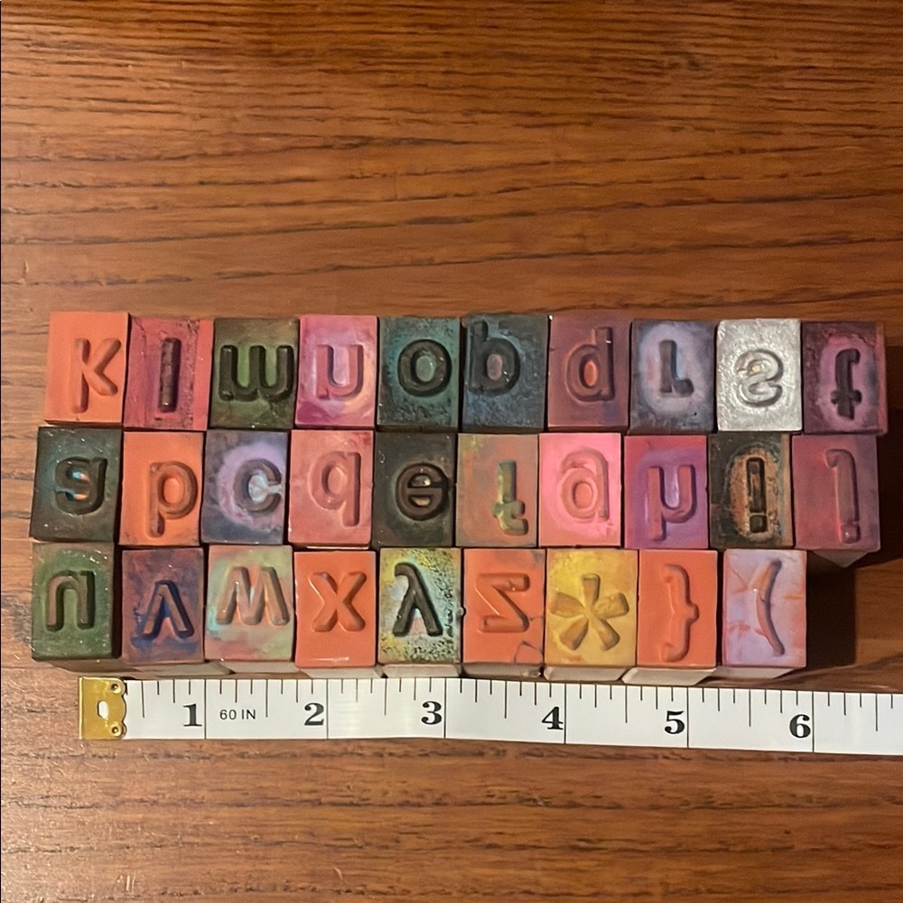 Wooden Alphabet rubber stamps - Picture 3 of 4